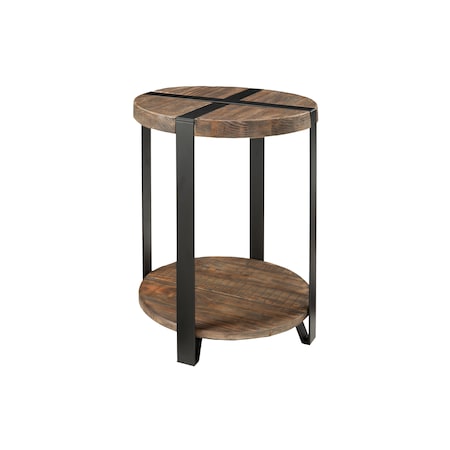 Alaterre Furniture Modesto 20"Dia. Reclaimed Wood Round End Table AMSA1520
